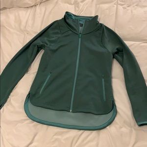 North Face teal zip up jacket